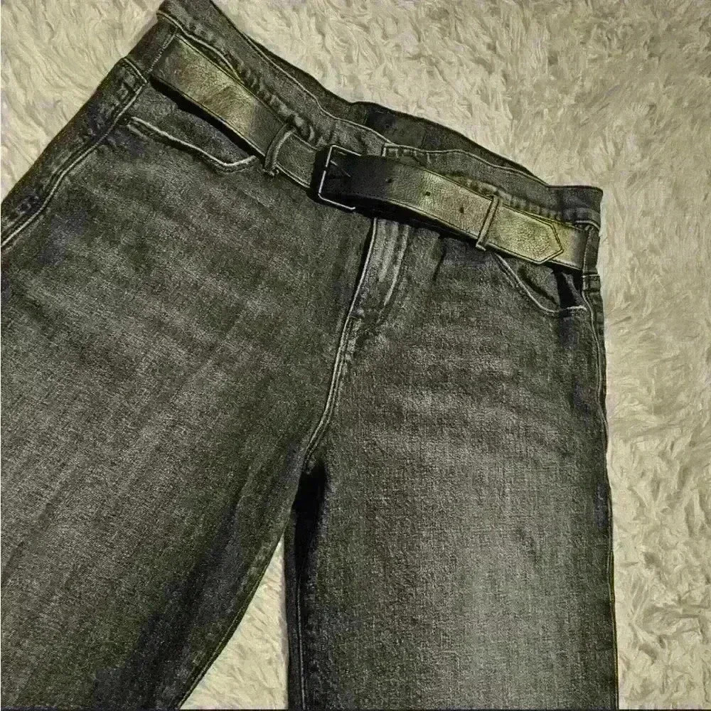 RtA Dexter Dark Grey Jeans with Leather Belt size Medium made in USA retail $425 - Picture 7 of 8